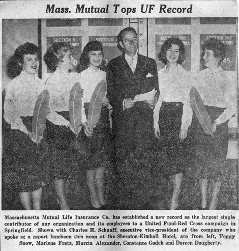 Connie Godek appearing in 1962 Newspaper Clipping at Mass Mutual Event in Springfield